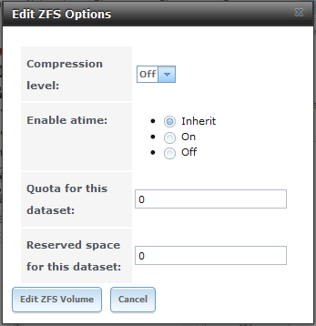 FreeNAS - Réglage des options ZFS